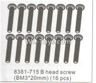 DHK RAZ-R Parts-B head screw(BM3X20)-16pcs Parts-8381-715,DHK RAZ-R Parts,DHK Wolf Parts,DHK HOBBY 8133 8134 Parts